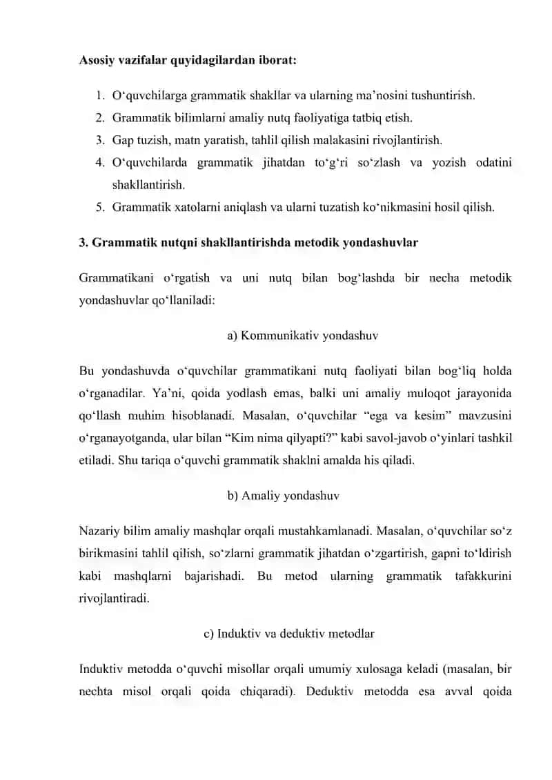 Nutqning grammatik qurilishini  shakllantirish metodikasi haqida mustaqil ish 3