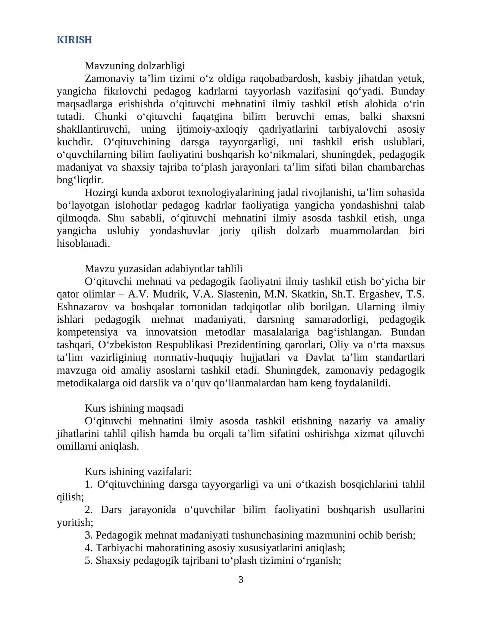 PEDAGOG MEHNATINI ILMIY TASHKIL ETISH 3