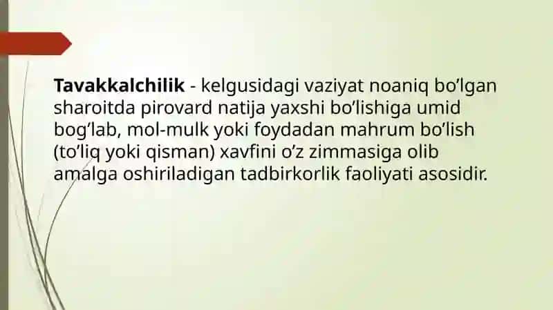 Tavakkalchilik va uning nazariyasi 3
