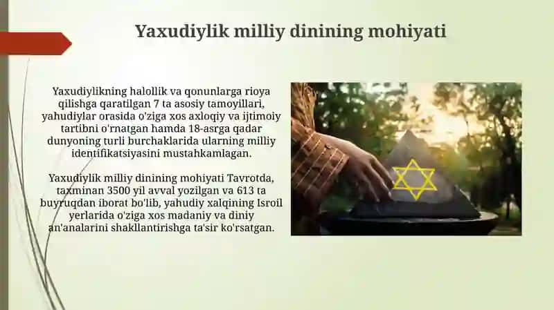 Yaxudiylik Milliy Dinining Mohiyati 3