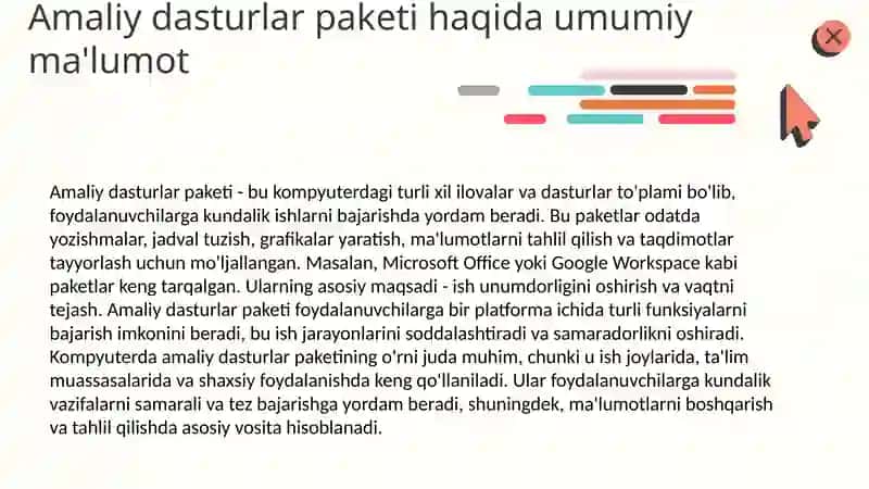 Amaliy dasturlar paketi 3
