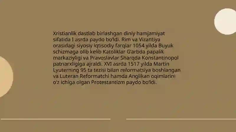 Xristianlikdagi asosiy oqimlar 3