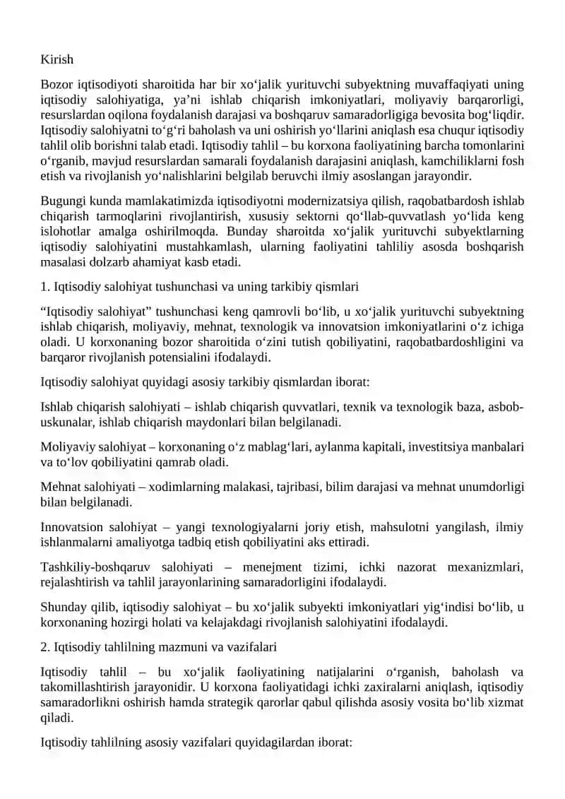 MOLIYAVIY HIOBOT TAHLILI FANIDAN TAYYORLAGAN REFERATI 3