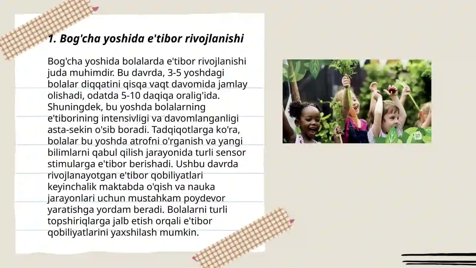 Bog'cha yoshidagi bolalar bilish jarayonlarining rivojlanishi 3