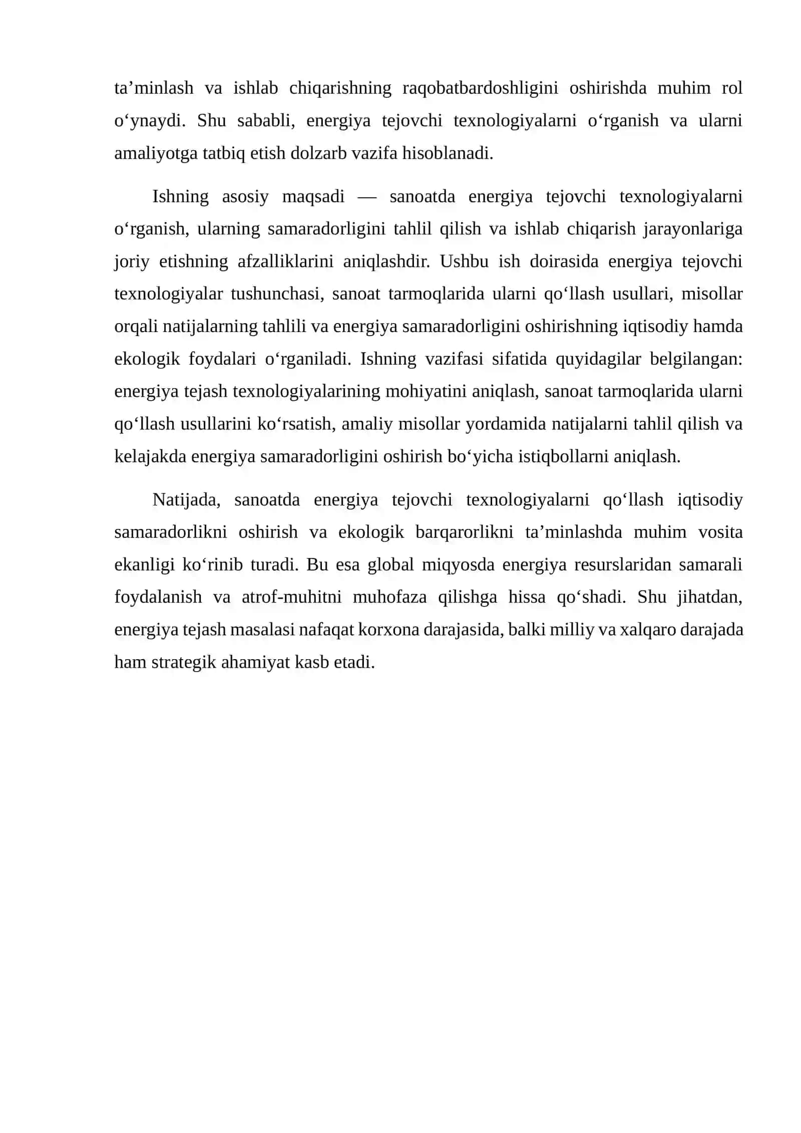 SANOATDA ENERGIYA TEJOVCHI TEXNOLOGIYALARNI QO‘LLASH 3