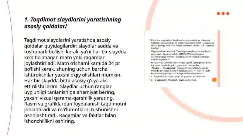 Standart shablonlar asosida taqdimotlarni yaratish. Taqdimot slaydlarini boshqarish 3