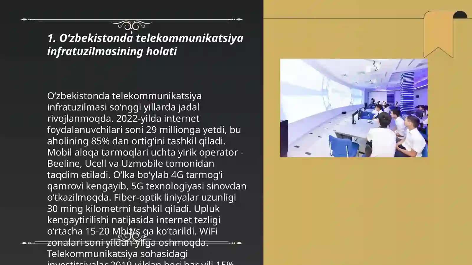 Oʻzbekistonda telekommunikatsiya xizmatlarining xozirgi xolati va uni rivojlantirish istiqbollari 3