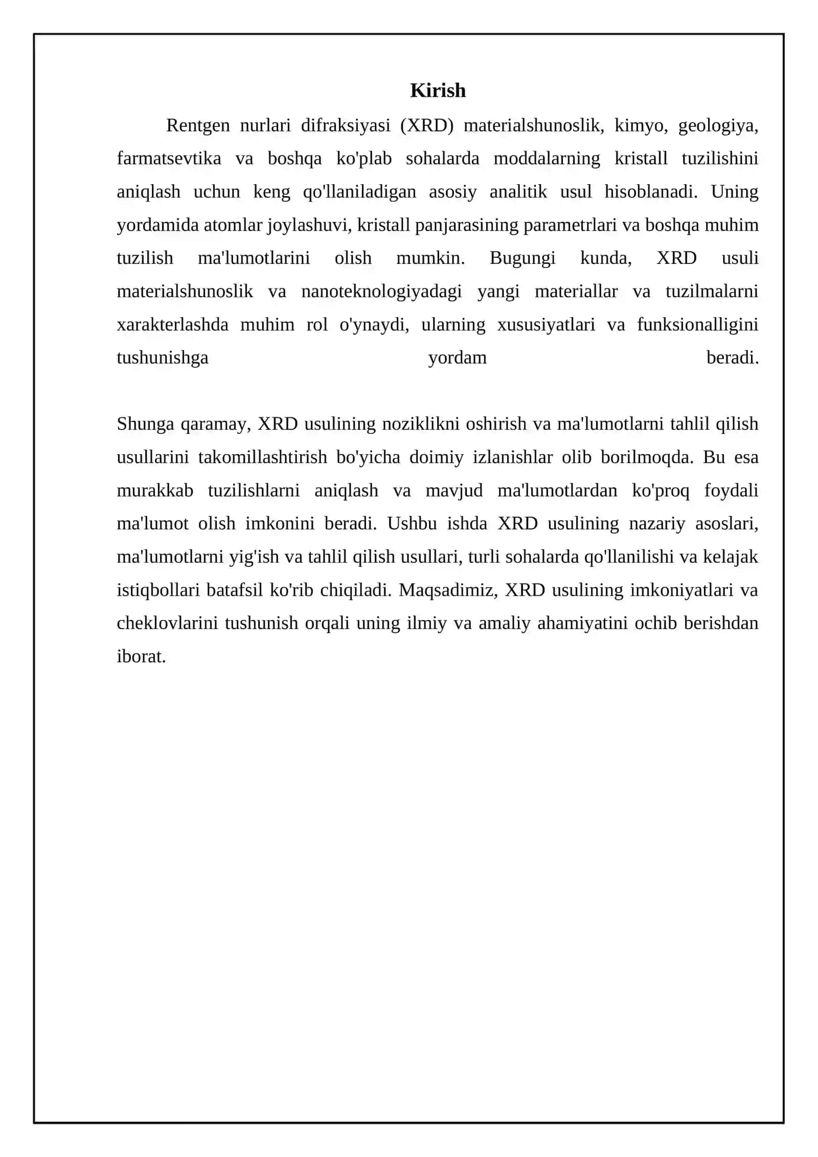 Rentgen nurlari difraktsiyasining asoslari va usullari 3