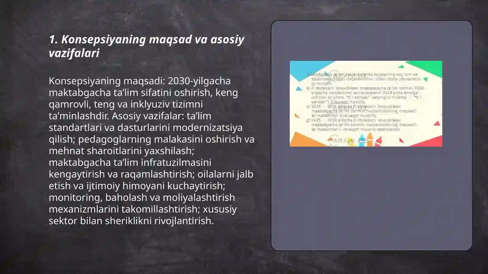 Òzbekiston Respublikasi maktabgacha ta'lim tizimini 2030-yilgacha rivojlantirish kansepsiyasi 3