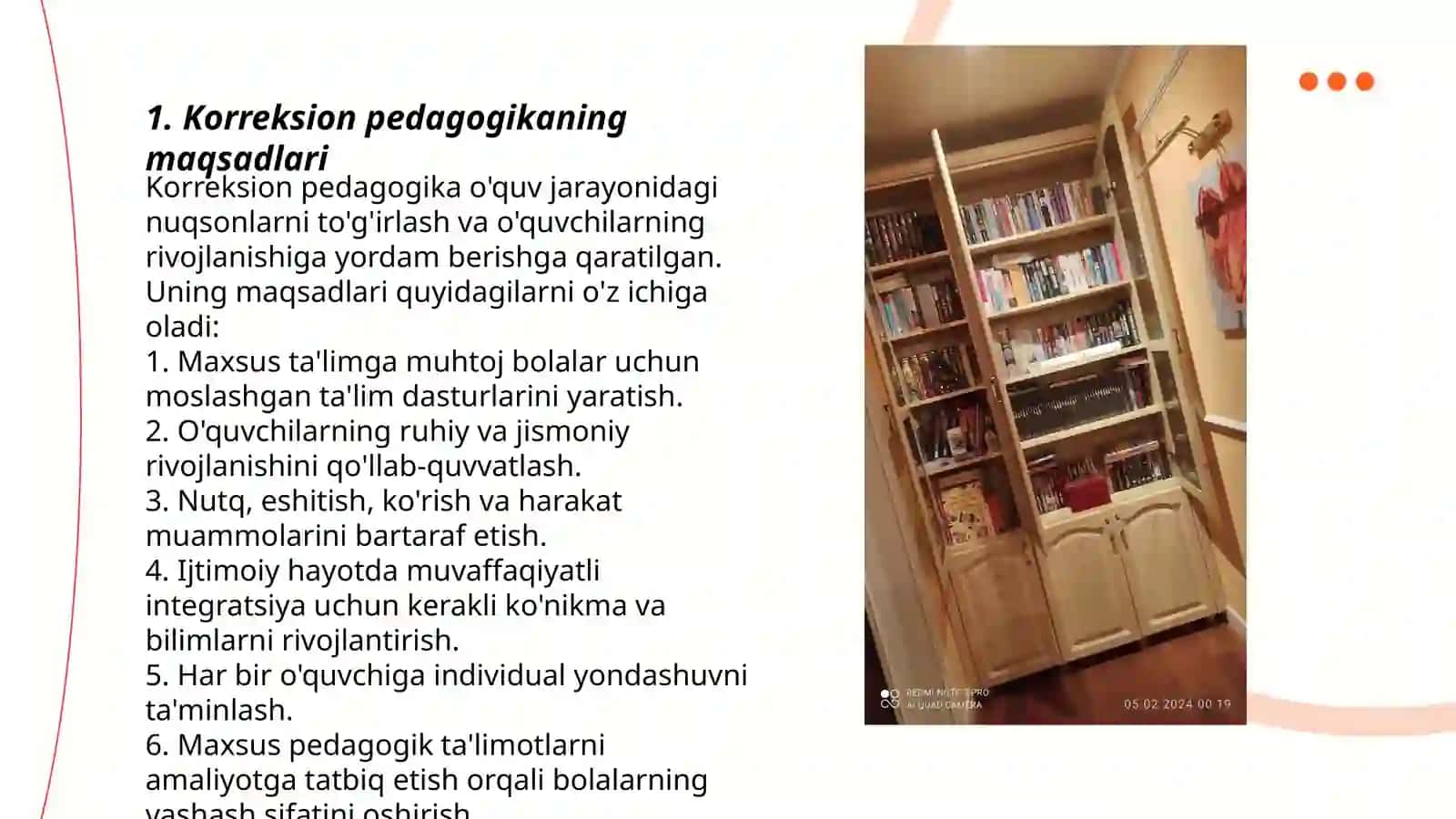 Korreksion (maxsus) pedagogikaning asosiy vazifalari tamoyillari va metodlari 3