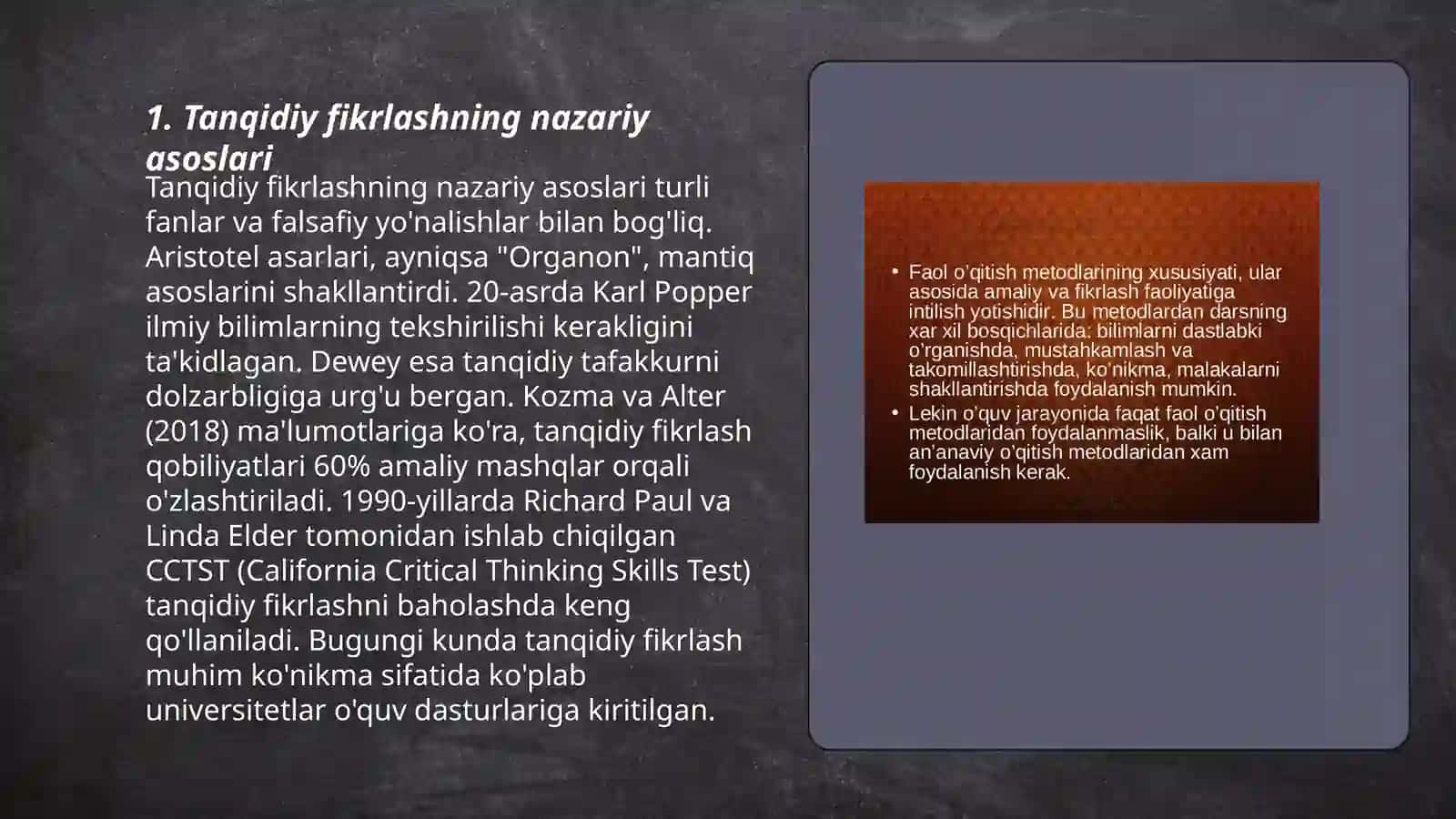 Tanqidiy fikrlashni rivojlantiruvchi ta’lim texnologiyalari 3