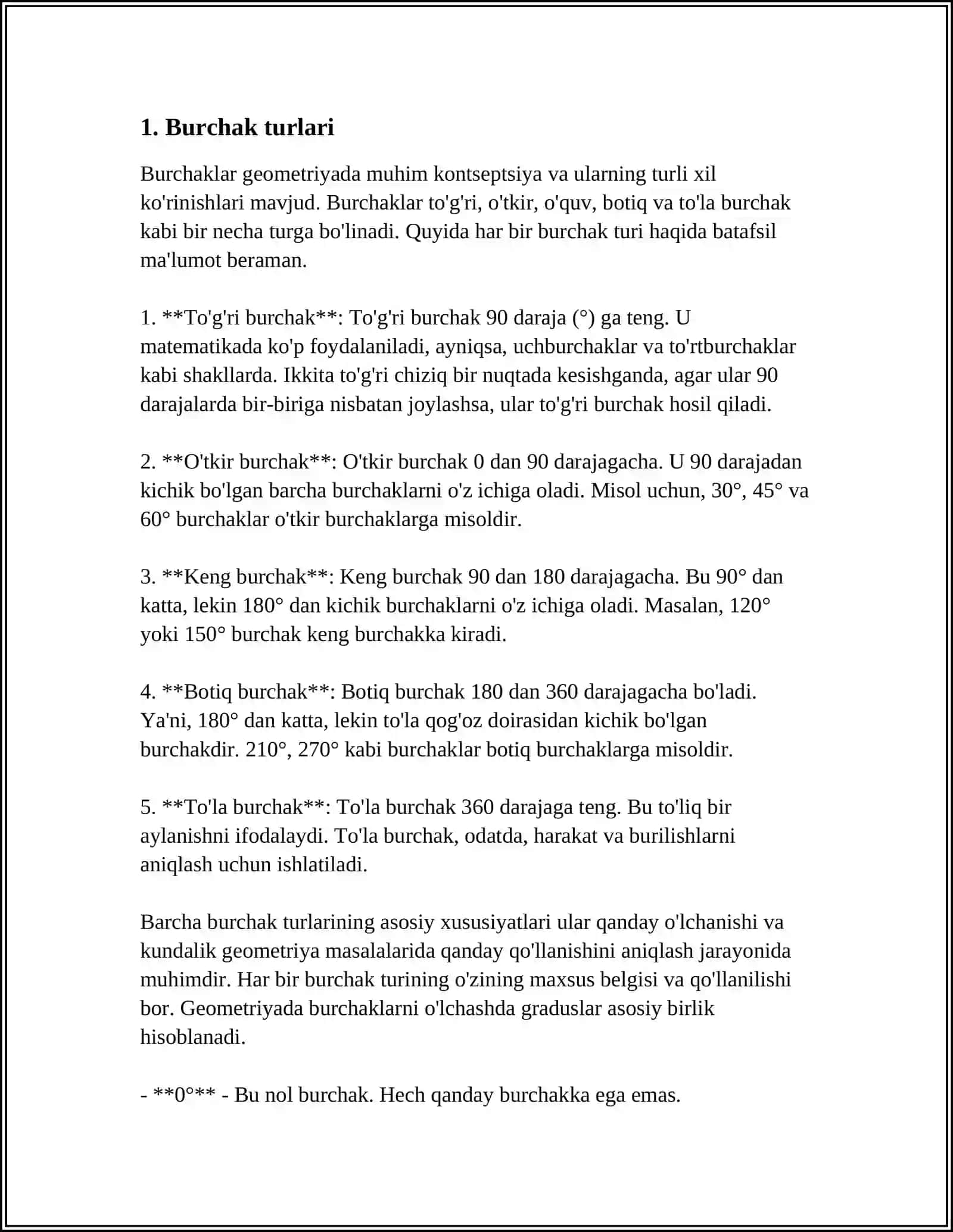BURCHAKLAR. MASOFALAR 3
