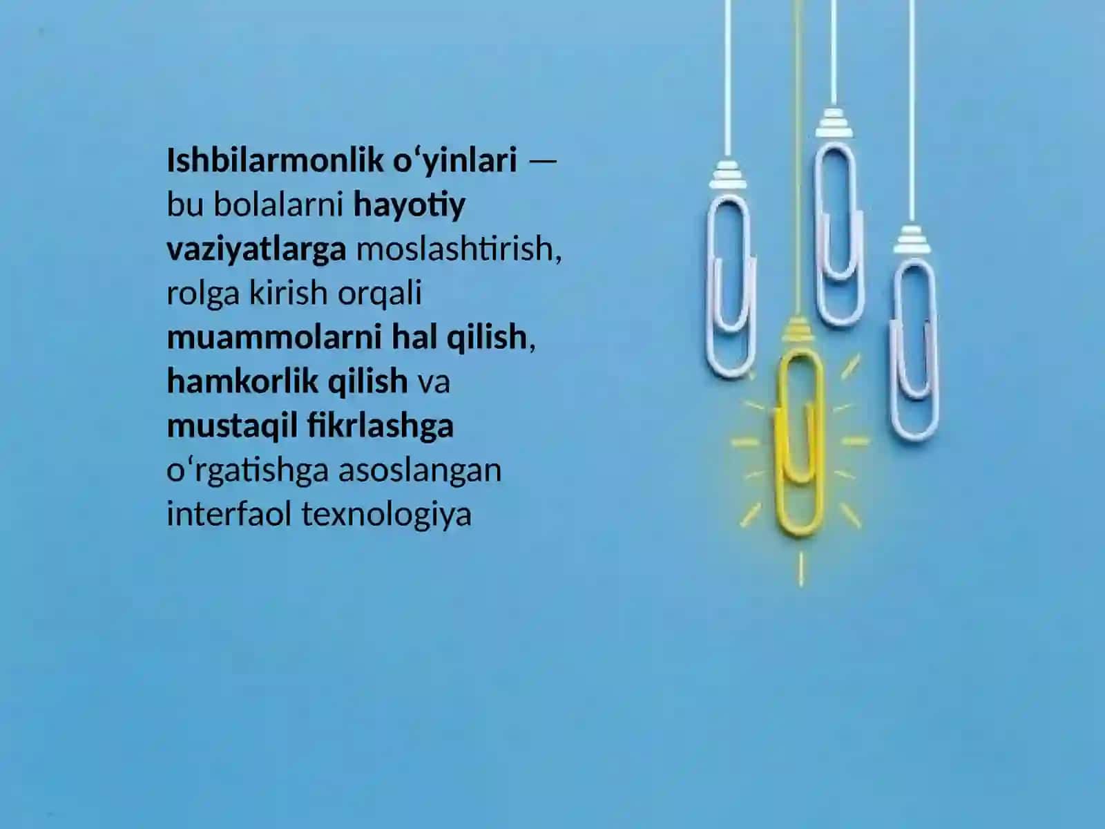Maktabgacha ta'lim tashkilotida ishbilarmonlik o'yinlari texnologiyasi 3