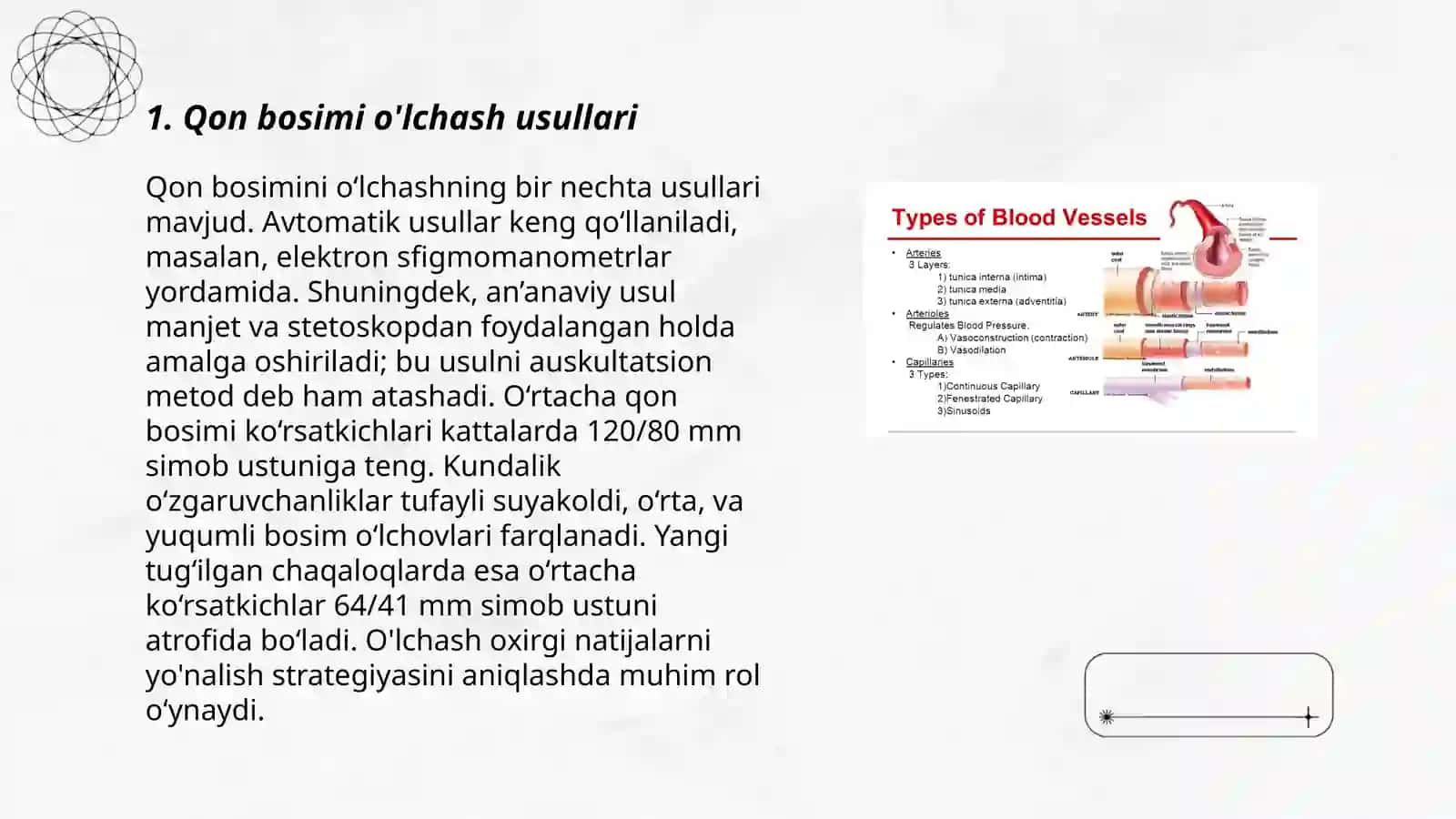 Qon bosimi va periferik plusni aniqlash (laboratoriya ishi) Mikrosirkulyatsiya 3