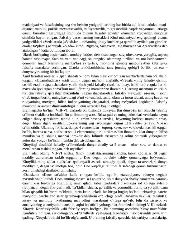 Falsafiy tafakkur taraqqiyoti bosqichlari: SHarq va G’arb falsafasi. 3