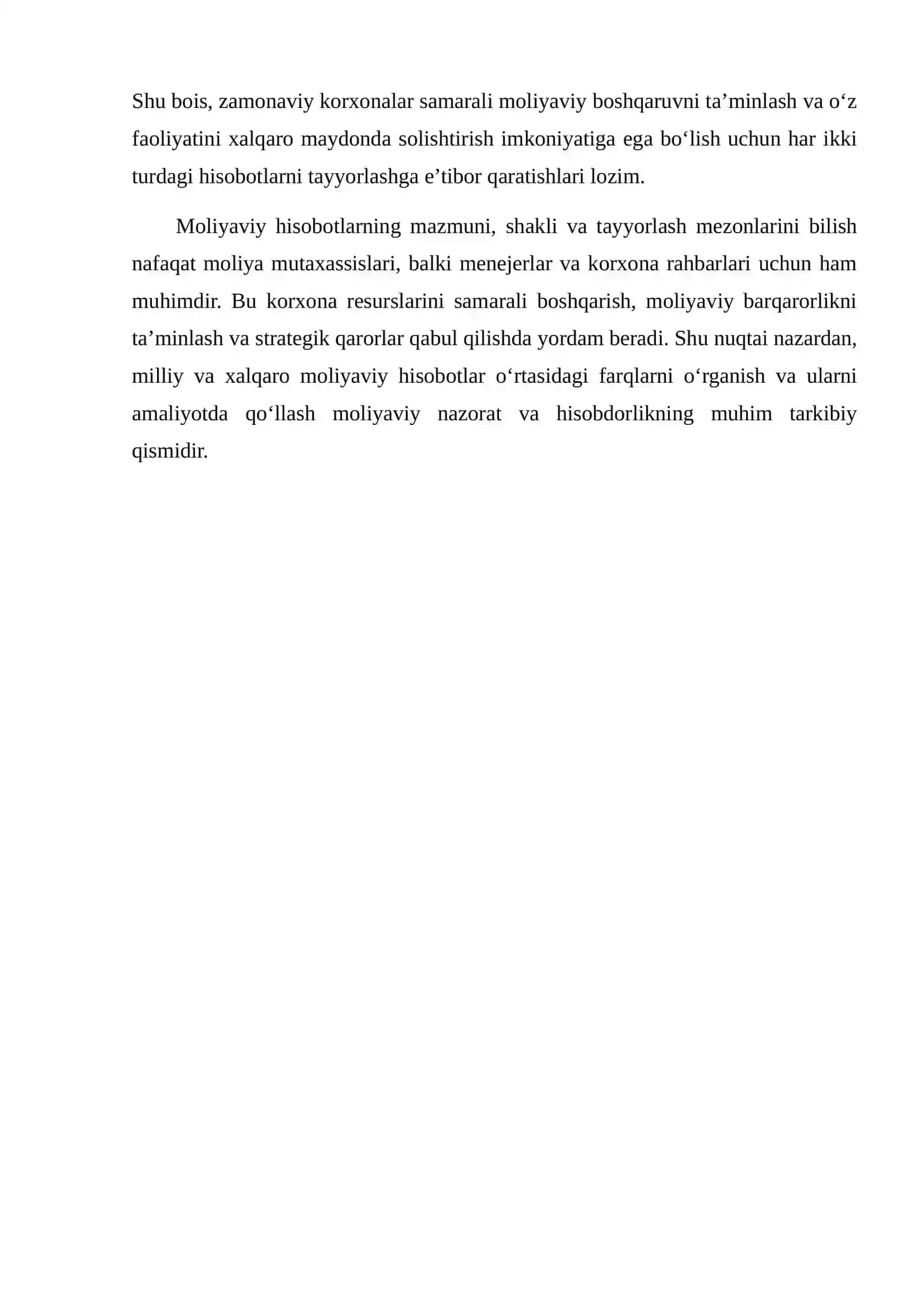 MILLIY VA XALQARO MOLIYAVIY HISOBOTNING FARQLARI 3