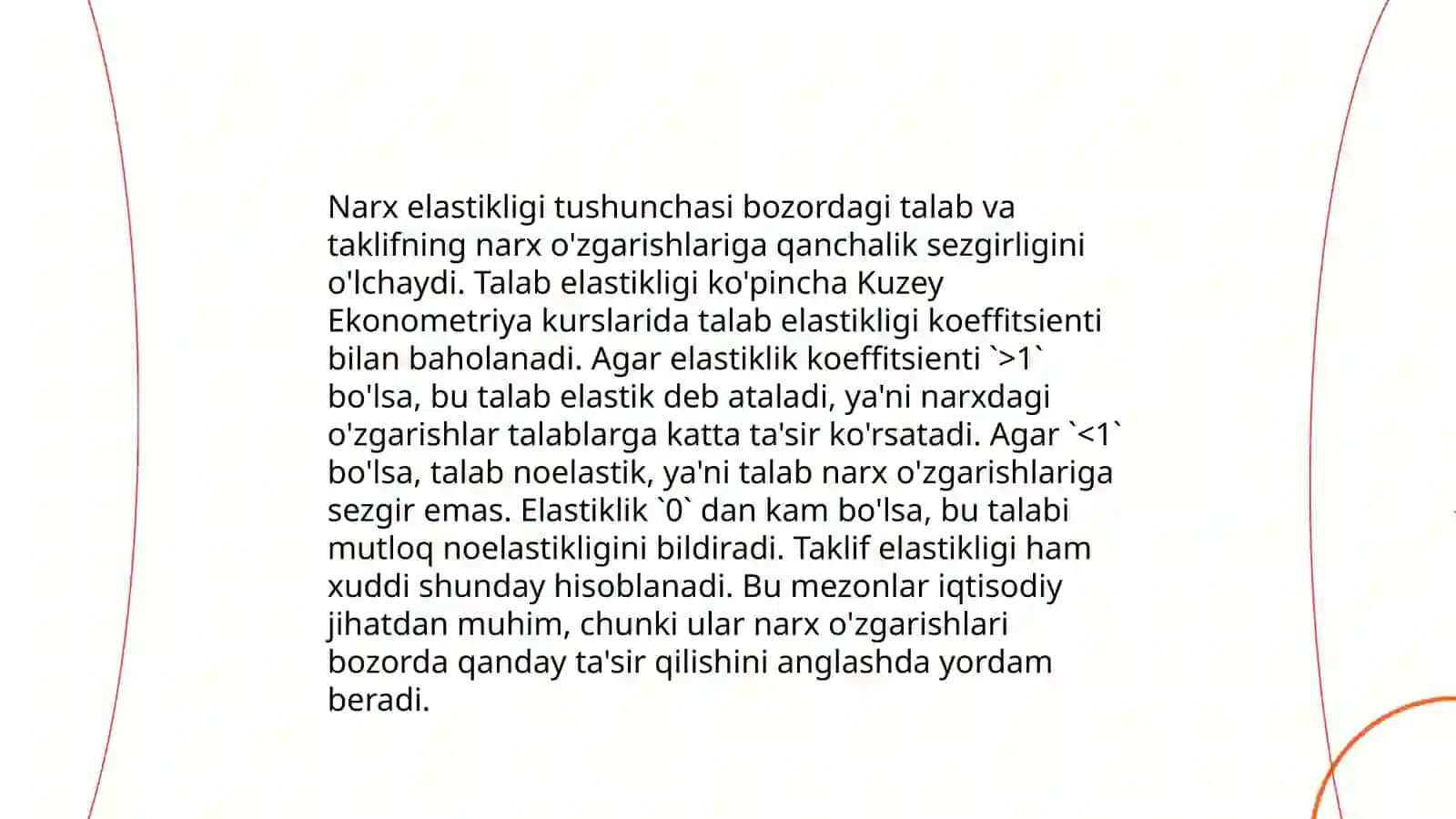 Narx elastikligi tushunchasi 3