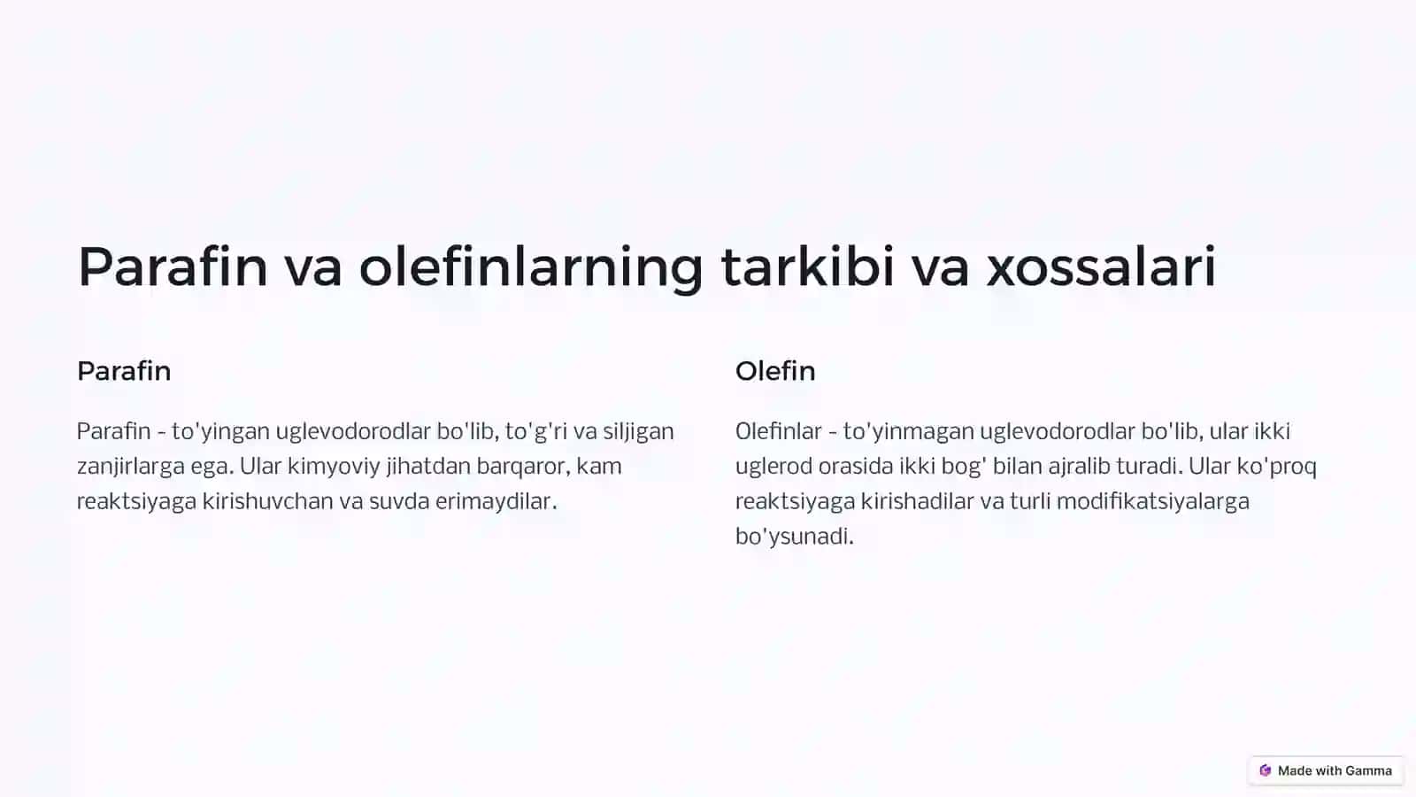 Parafin va olefin asosida olingan dori preparatlarining farmakologik xususiyatlari 3