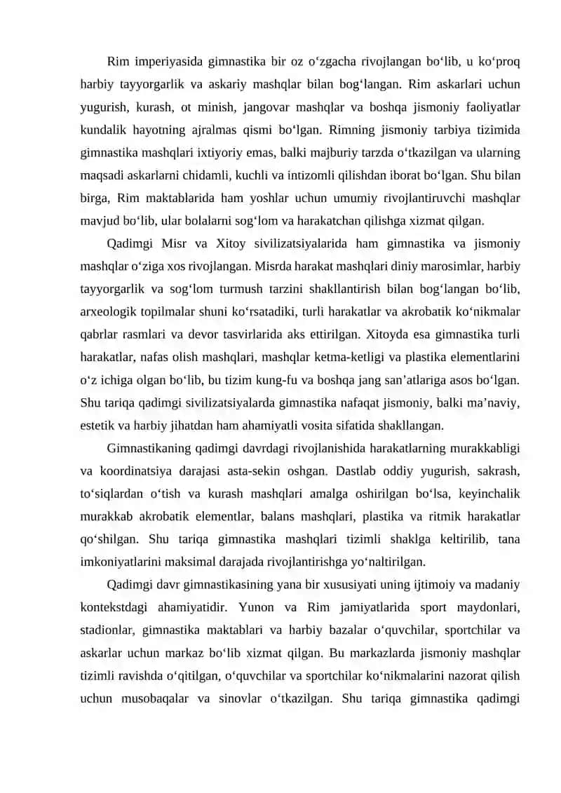 Gimnastikaning rivojlanish tarixi 3