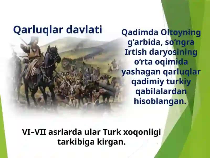 Qarluqlar O`g`uzlar Tohiriylar mavzusiga slayt 3