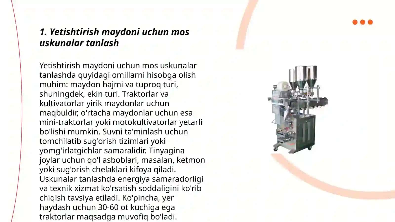 Yetishtirish maydoni uchun mos uskunalar tanlash 3