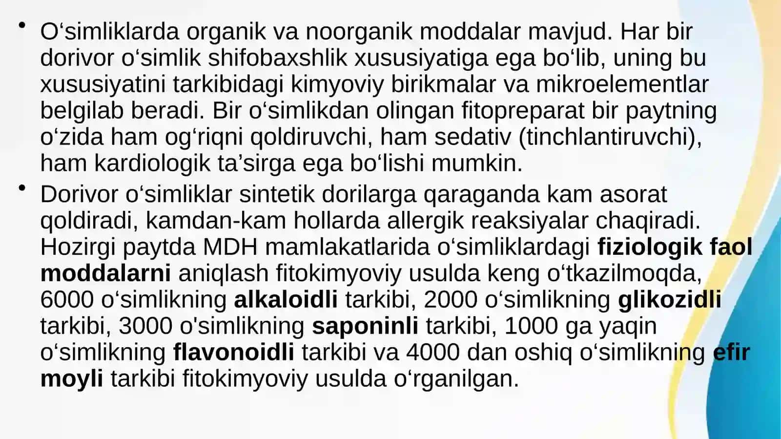 O’SIMLIK SHIFOBAXSHLILIK 3