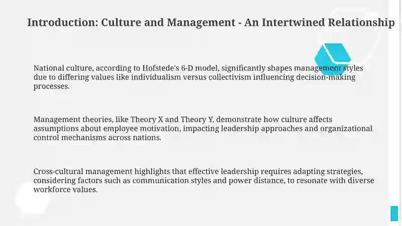 National Culture and Management Styles 3