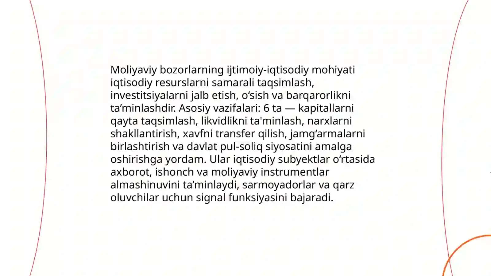 Moliyaviy bozorlar: ijtimoiy-iqtisodiy mohiyati va tarkibi 3