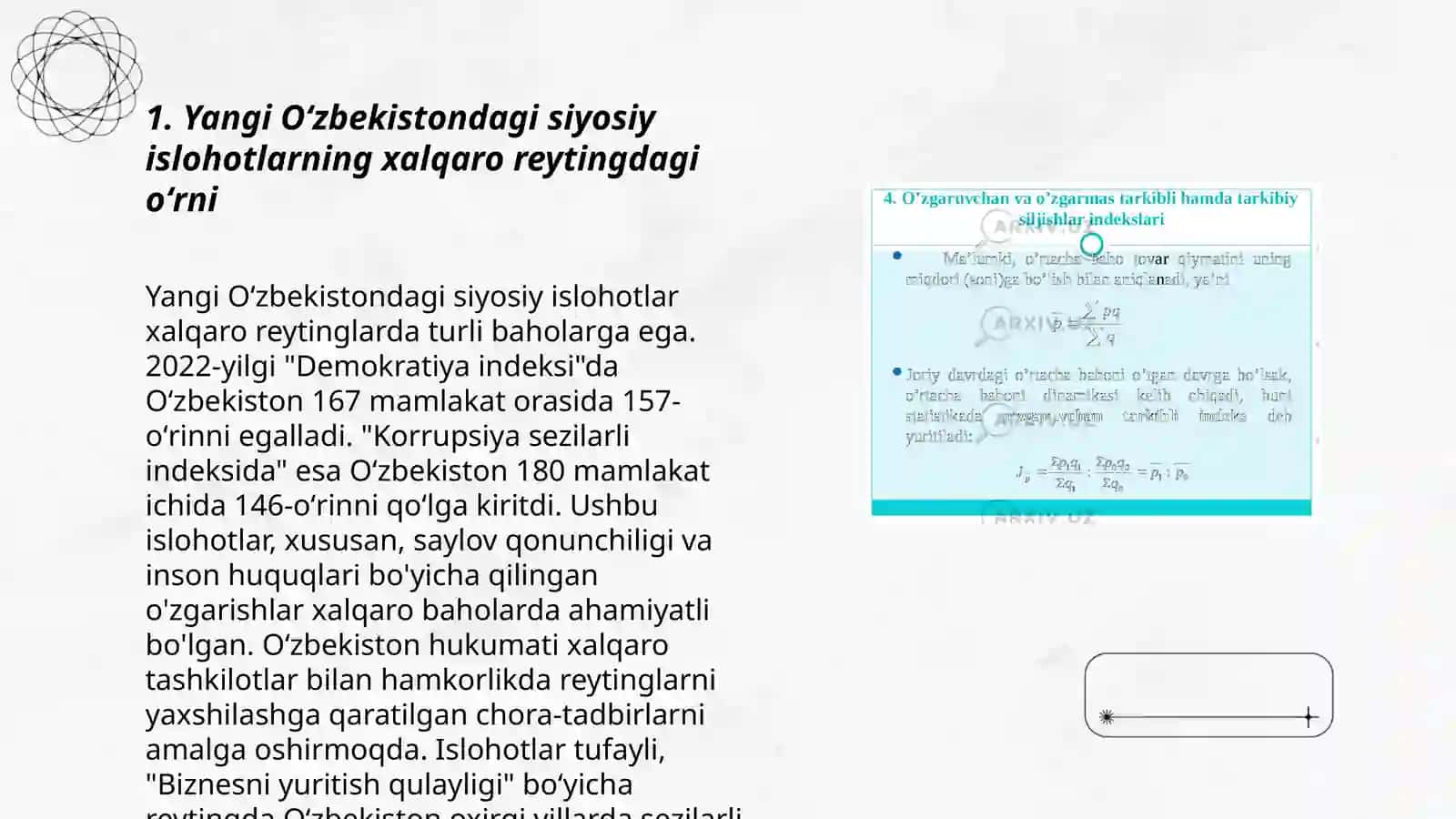 Yangi O‘zbekiston siyosiy islohotlarning xalqaro reytingdagi o‘rni 3