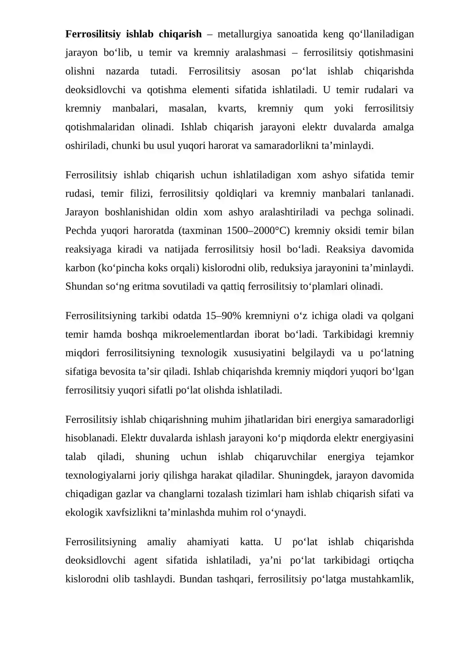 FERROSILITSIY ISHLAB CHIQARISH 3