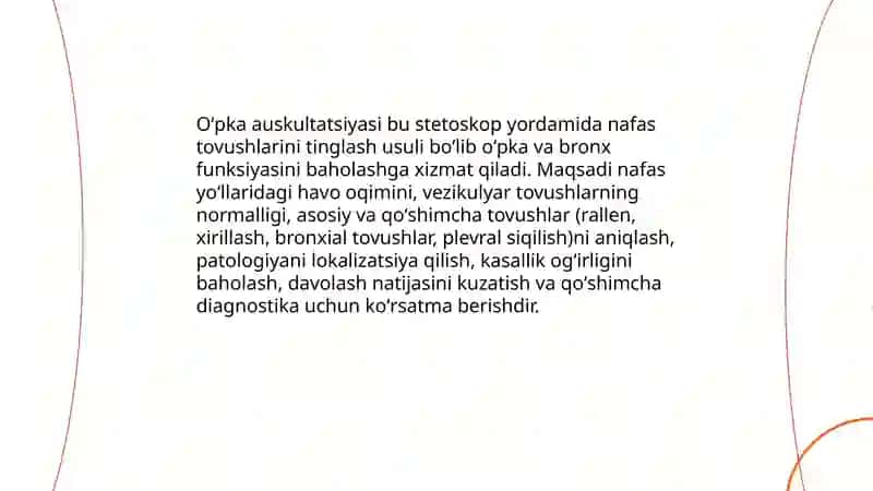 Oʻpka auskultatsiyasi, usuli, asosiy va qoʻshimcha tovushlar, vezikulyar tovushlar 3