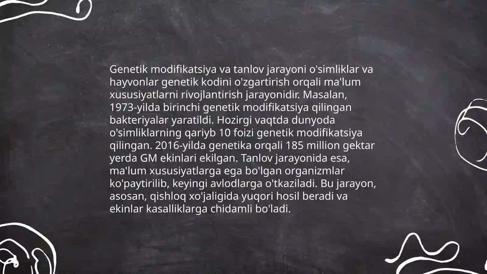 Genetik Modifikatsiya va Tanlov Jarayoni 3