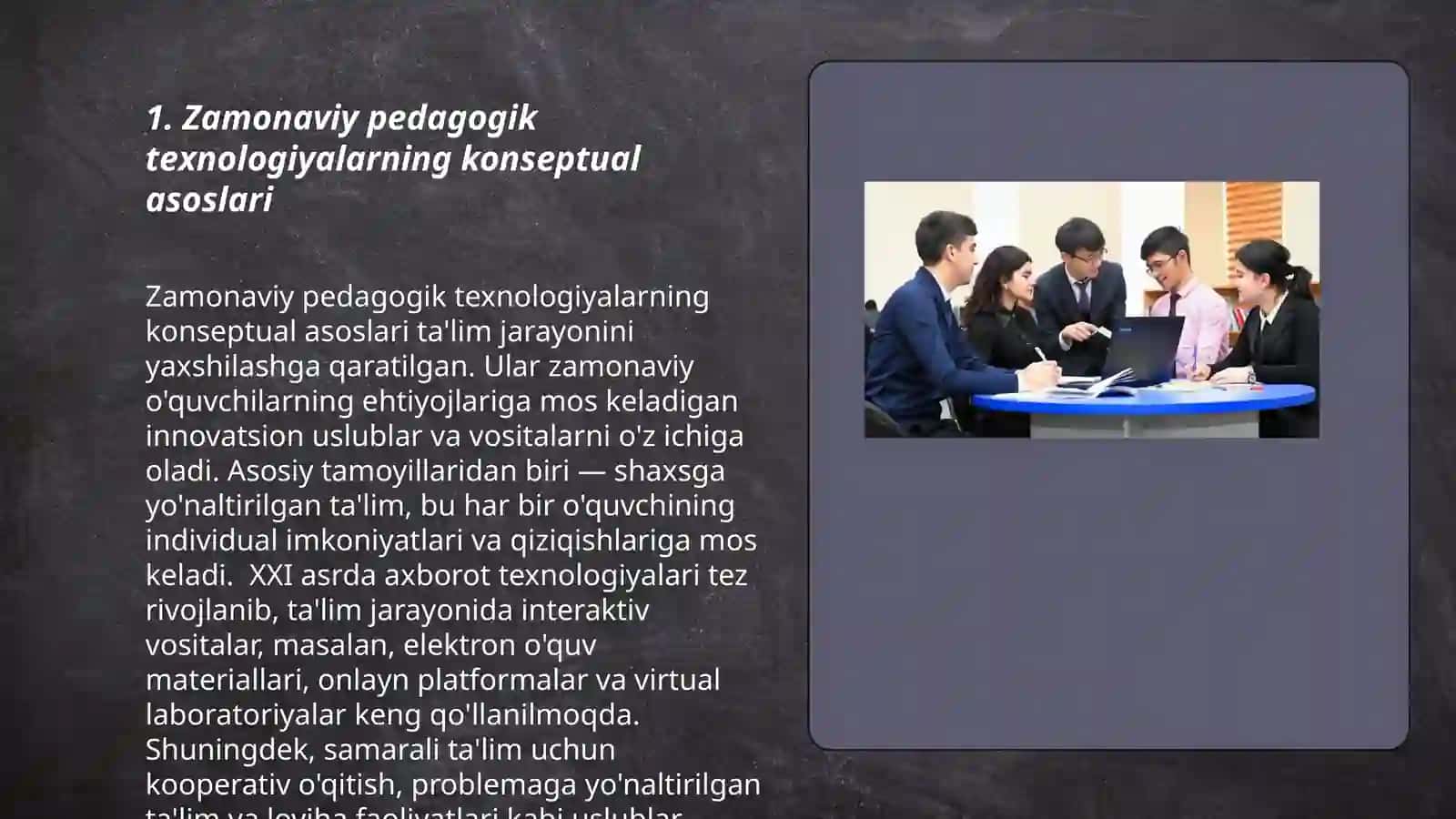 Zamonaviy pedagogik texnologiyalarning asosiy xususiyatlari 3