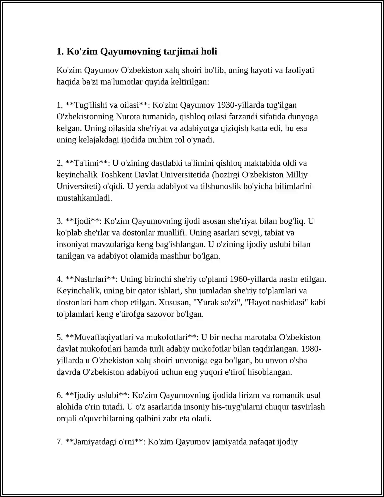 KOZIM QAYUMOV IJODI VA PEDAGOGIK FAOLIYATI 3