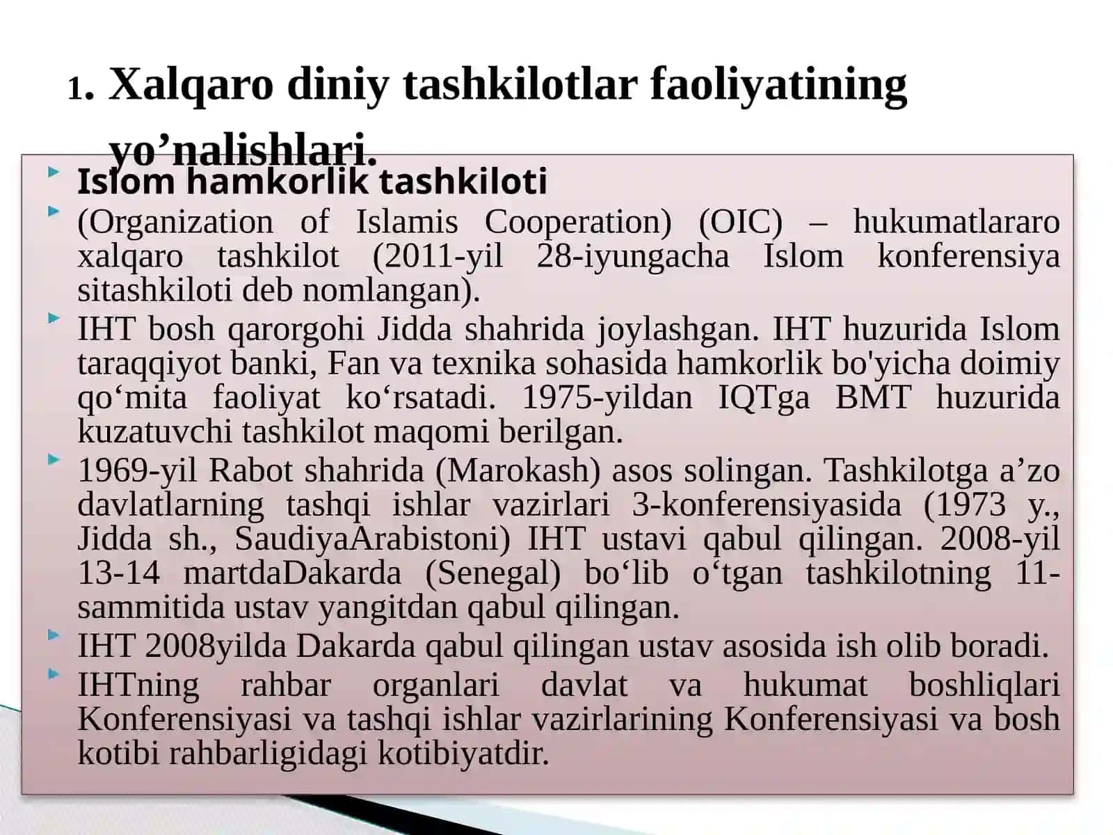 14-mavzu. Xalqaro diniy tashkilotlar faoliyatining tarixi va ularning barqaror rivojlanish maqsadlariga erishishdagi ahamiyati 3