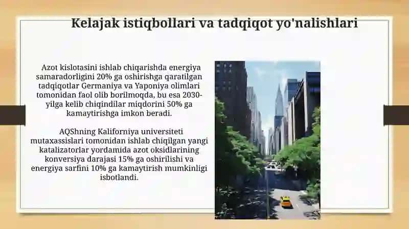 Nitrat kislota ishlab chiqarishning yangi energotejamkor texnologiyalari 3