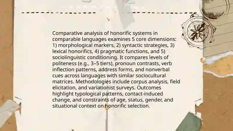 Comparative analysis of honorific systems in comparable languages 3