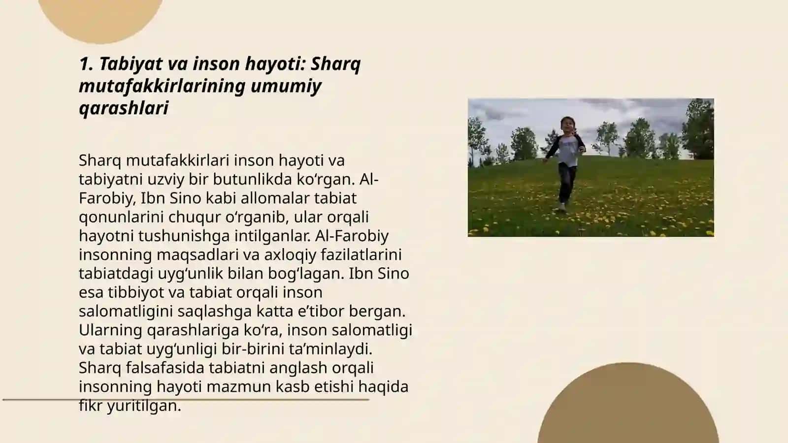 Sharq mutafakkirlarining tabiat uning inson hayotidagi o'rni haqidagi qarashlari 3