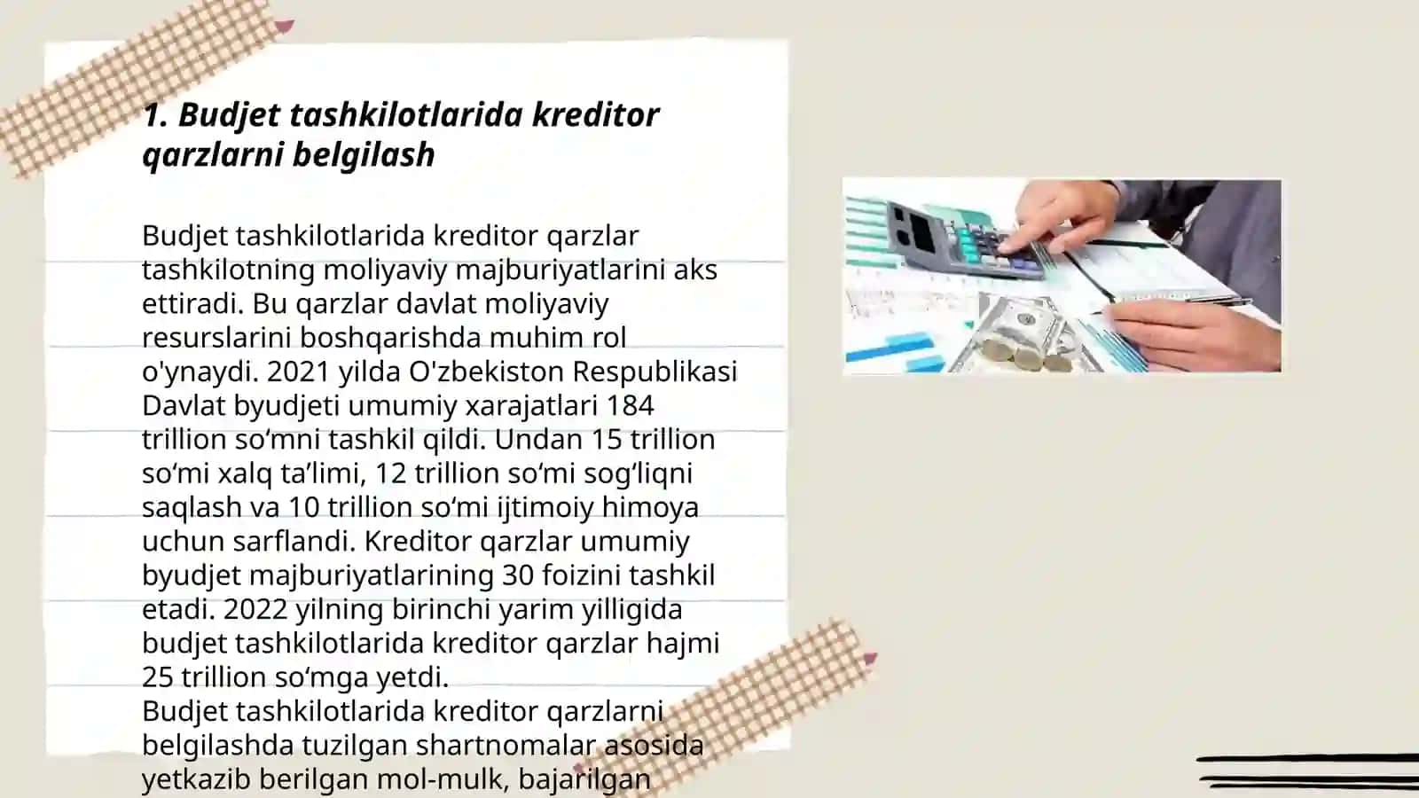 Budget tashkilotlarida kreditor qarzlar hisobi 3
