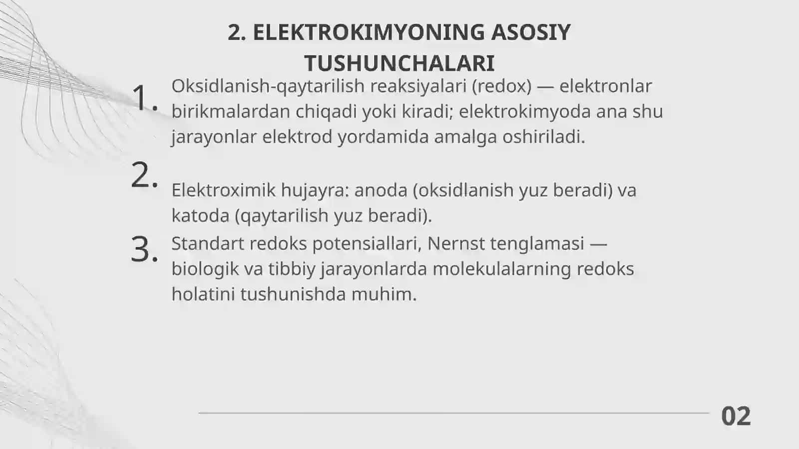 TIBBIYOTDA ELEKTRO KIMYONING AHAMIYATI 3