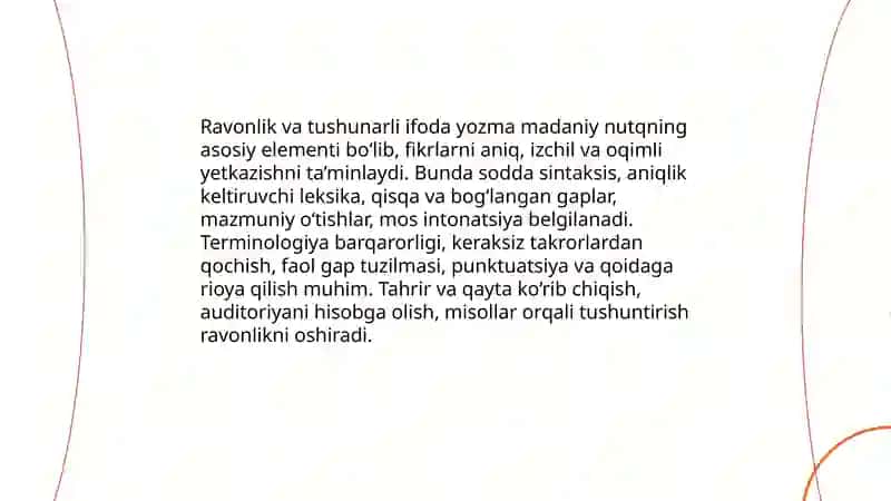 Yozma madaniy nutqning asosiy kommunikativ sifatlari 3