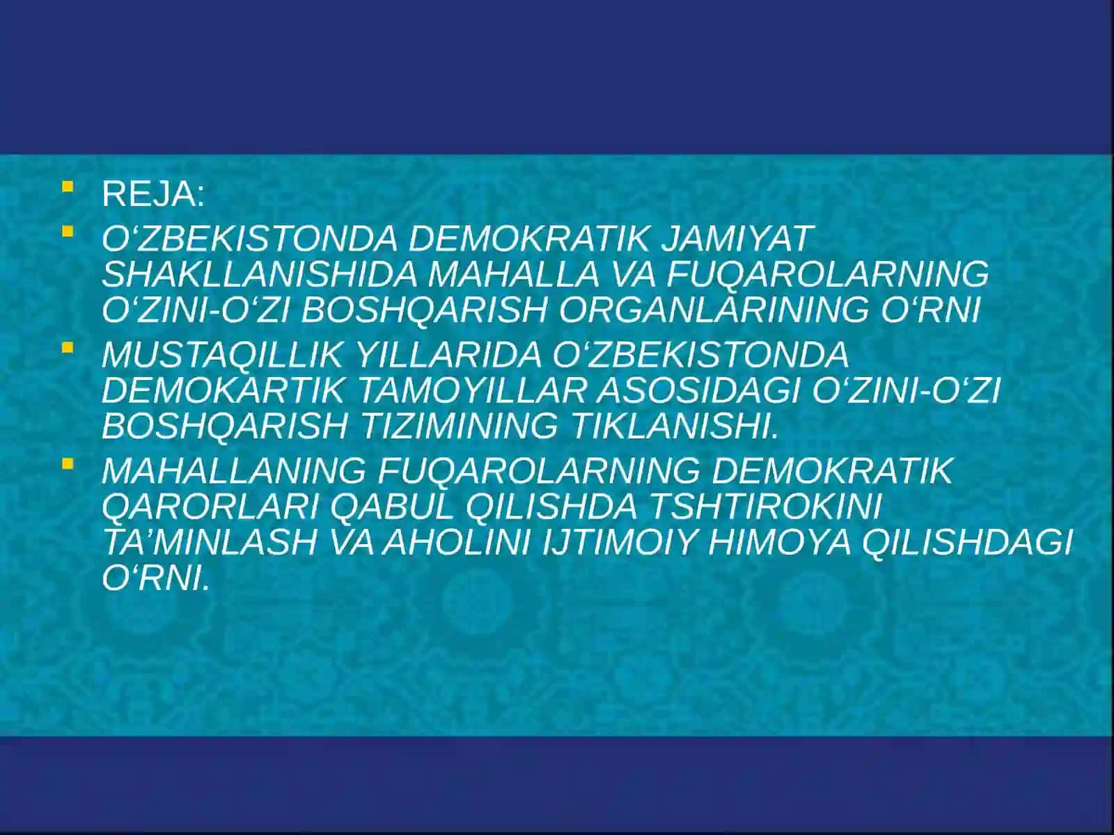 Mahalla va fuqarolarning o‘zini-o‘zi boshqarish organlari 3