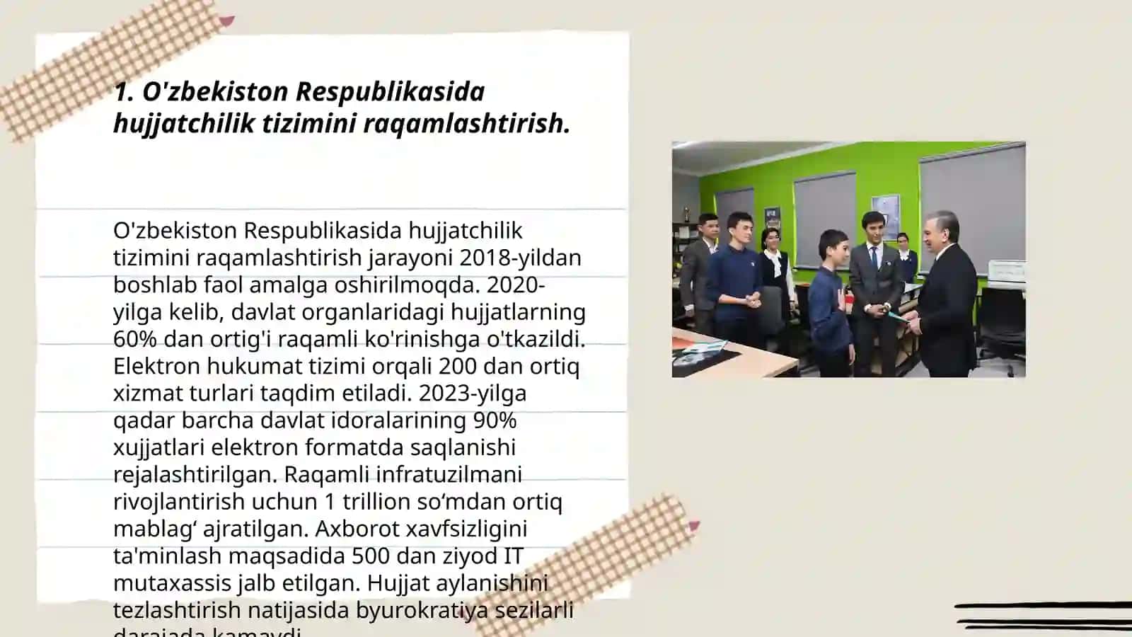 O'zbekiston Respublikasida hujjatchilikning takomillashuvi 3
