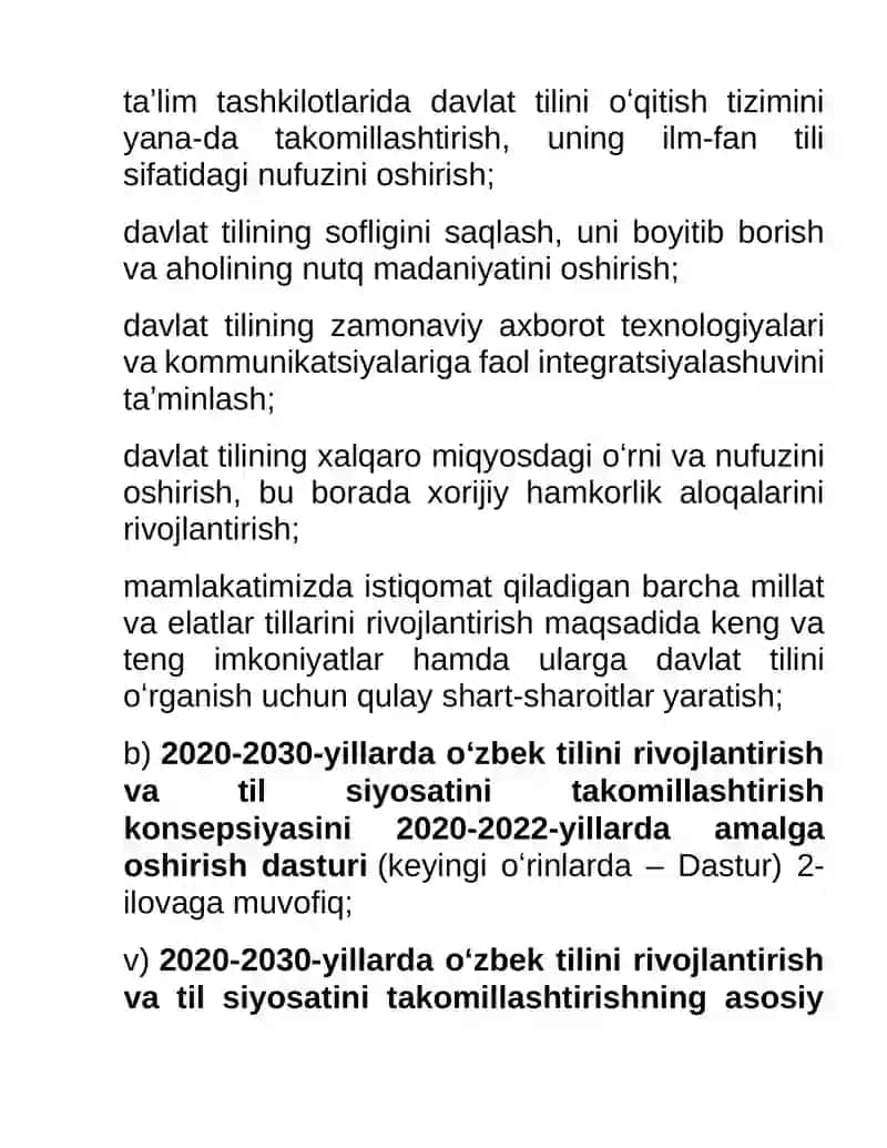 Respublikamizda oʻzbek tilini davlat tili sifatidagi nufuzini oshirish boʻyicha qilinayotgan ishlar 3