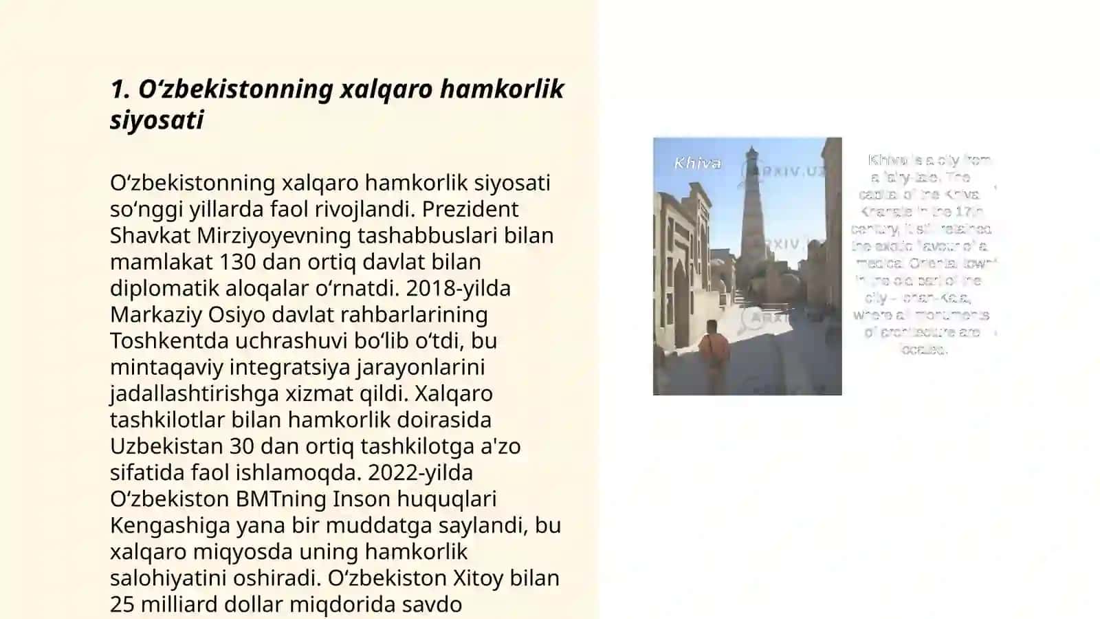 Oʻzbekiston va jahon hamjamiyati 3