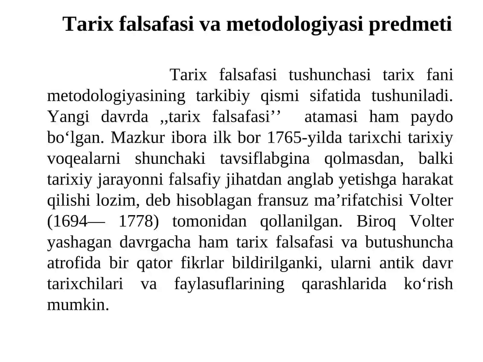 Tarix falsafasi va tarix o`qitish metodikasi 3