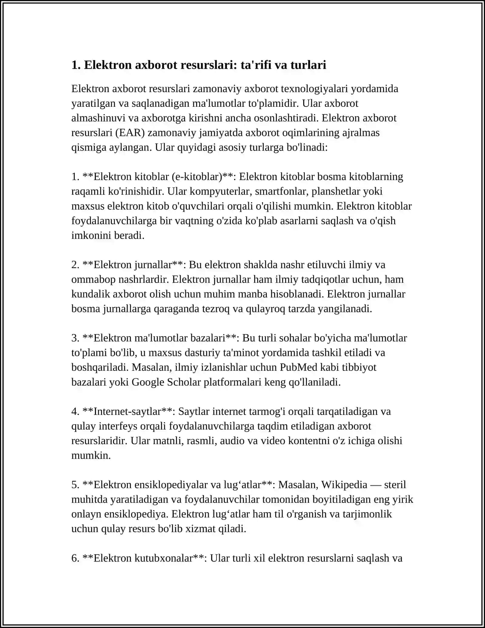 ELEKTRON AXBOROT RESURSLARI VA TURLARI 3