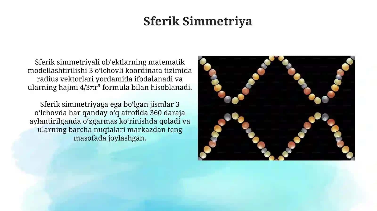 Asosiy marfologik qonuniyatlari: simmetriya turlari,metamarfoz 3