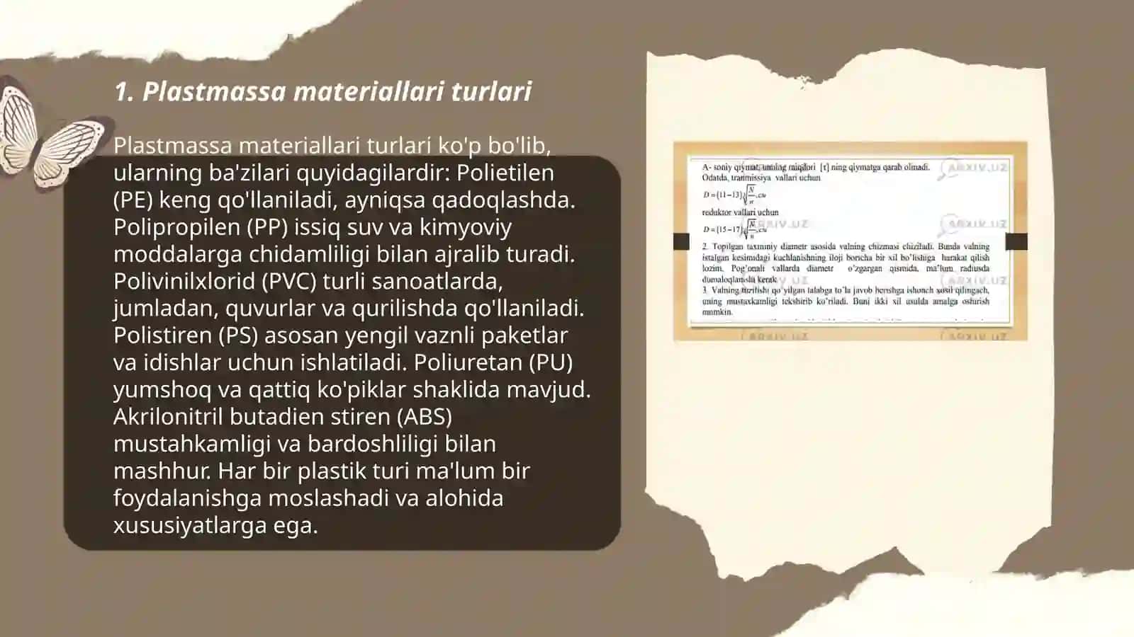 Plastmassalardan detallar tayyorlash texnologiyasi òrganish 3