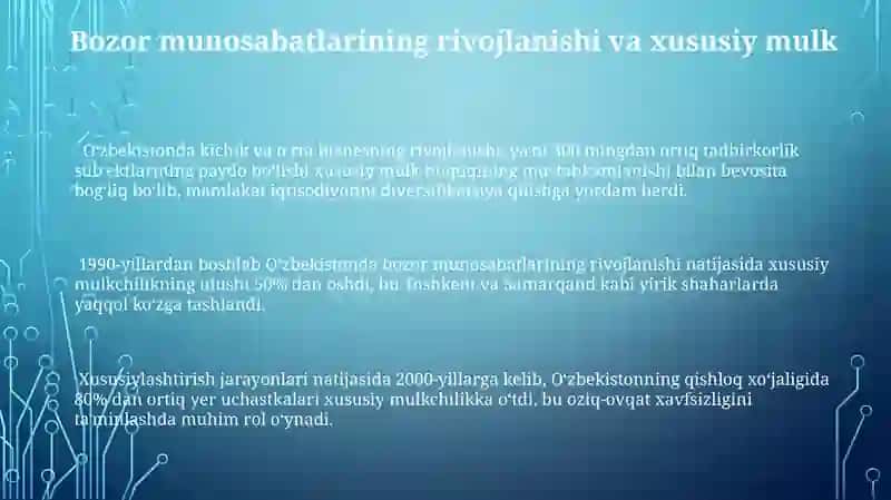 Iqtisodiy islohotlar va xususiy mulk shakllanishi 3